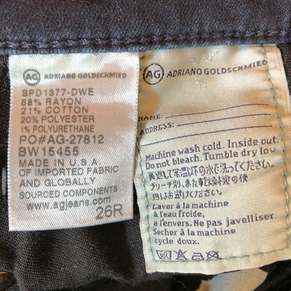 AG Stevie Ankle Slim Straight Jeans Size 26 Dark Wash - Picture 12 of 14